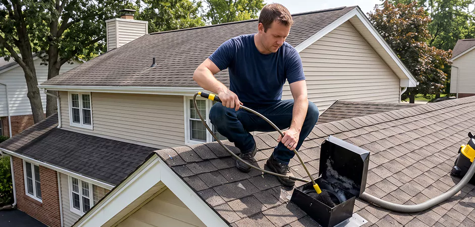 Multi-Story Roof Dryer Vent Cleaning in Paterson